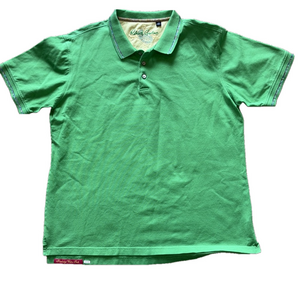 Robert Graham Men L Green Polo Golf Shirt